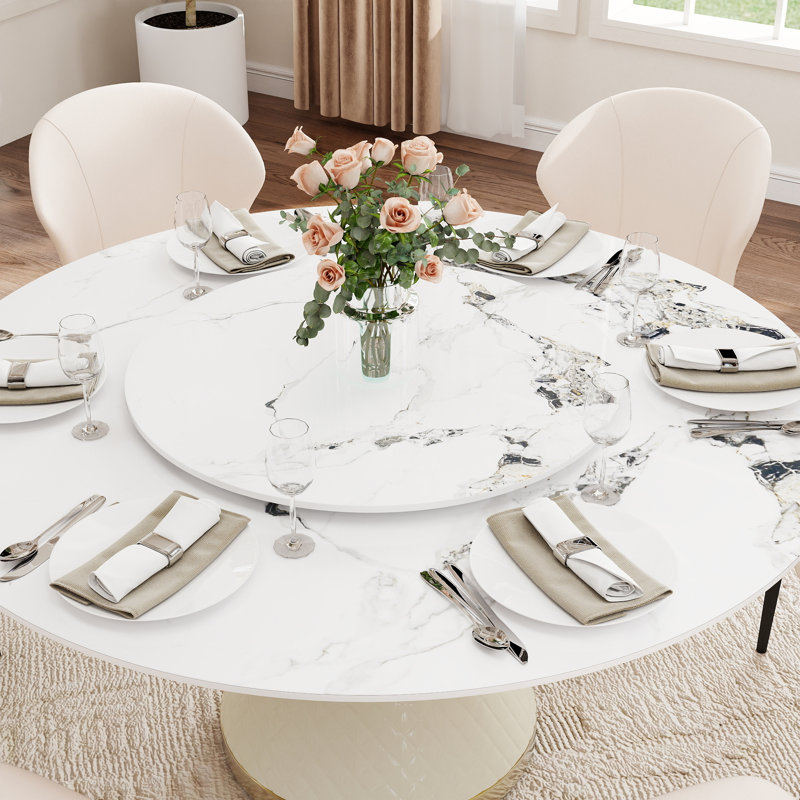 Ensemble de salle à manger 7 pièces Modern, 29.53" H x 53.15" W x 53.15" D, Beige