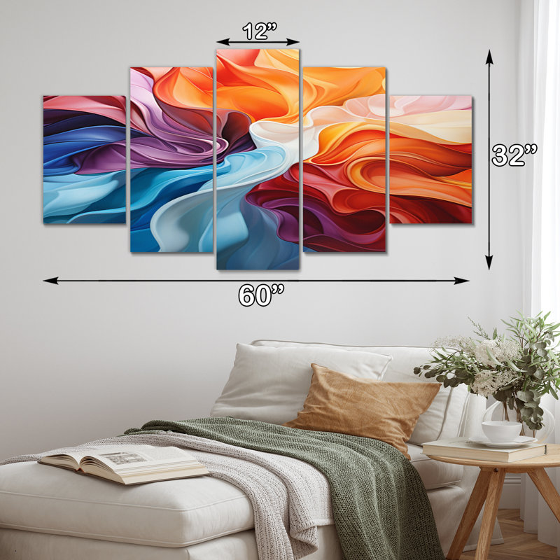 Opt Art Dynamic Chromatics - salon d'art mural moderne - 5 panneaux