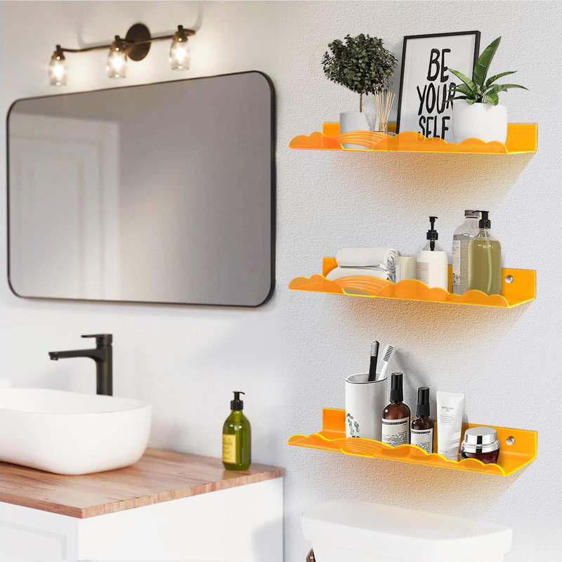 Rozann Floating Shelf, Orange