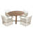 5-piece Patio Dining Table Set With Extendable Tabletop
