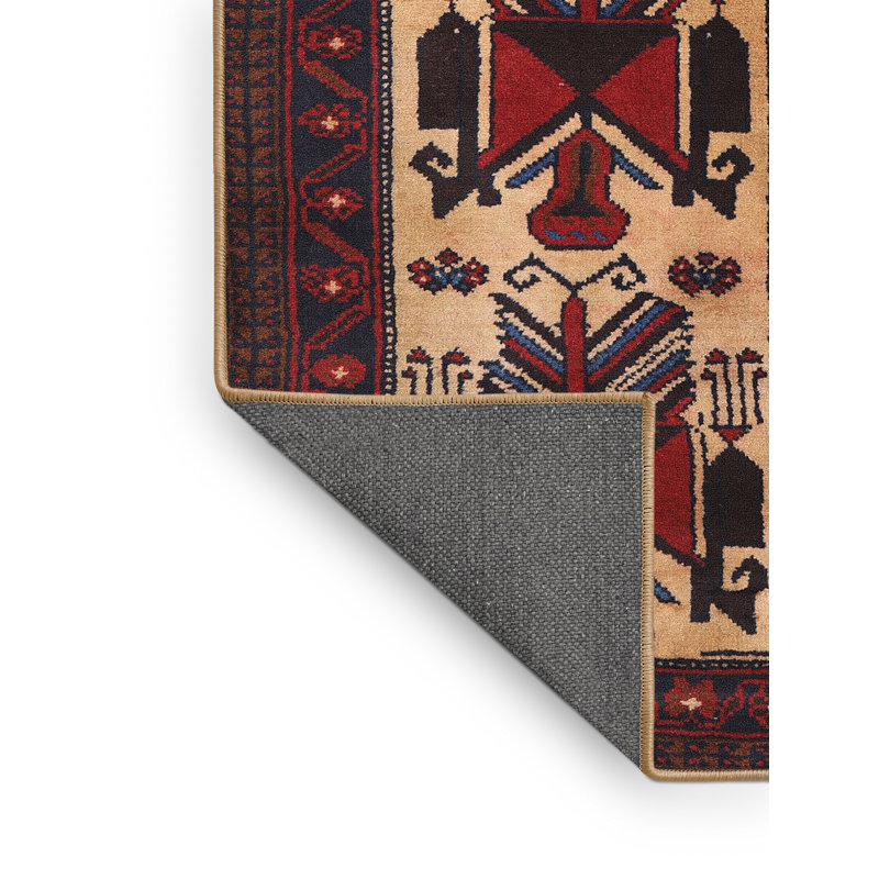 Tapis rouge / lin Southwestern, Rectangle 5 pi x 7 pi