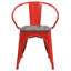 Chaise en métal Kesterson avec assise et accoudoirs en bois-536957732