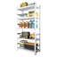 Étagère de rangement réglable en métal H 71 po, organisateur robuste à 5 tablettes, capacité de 2000 lb, blanc