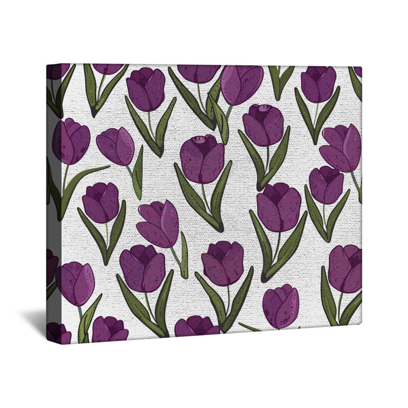 Tulipe sur toile tendue avec châssis - Décoration murale florale en plusieurs tailles, 20 po x 24 po