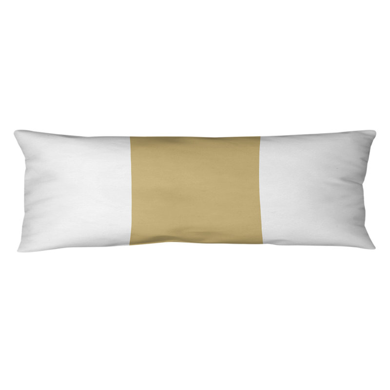 Abel Polyester Medium Pillow, White/Gold