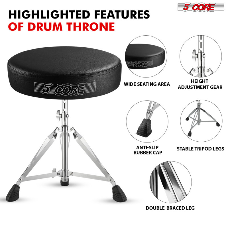 Siège de tambour réglable 5 po Drum Throne
