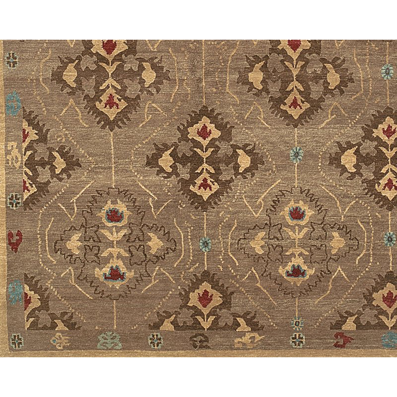 Samkara Wool Oriental Area Rug in Brown/Taupe, Rectangle 12' x 16'