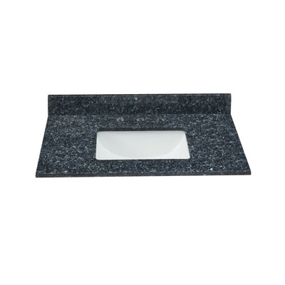 37 Inch Blue Pearl Granite Vanity Top With Sink & Backsplash