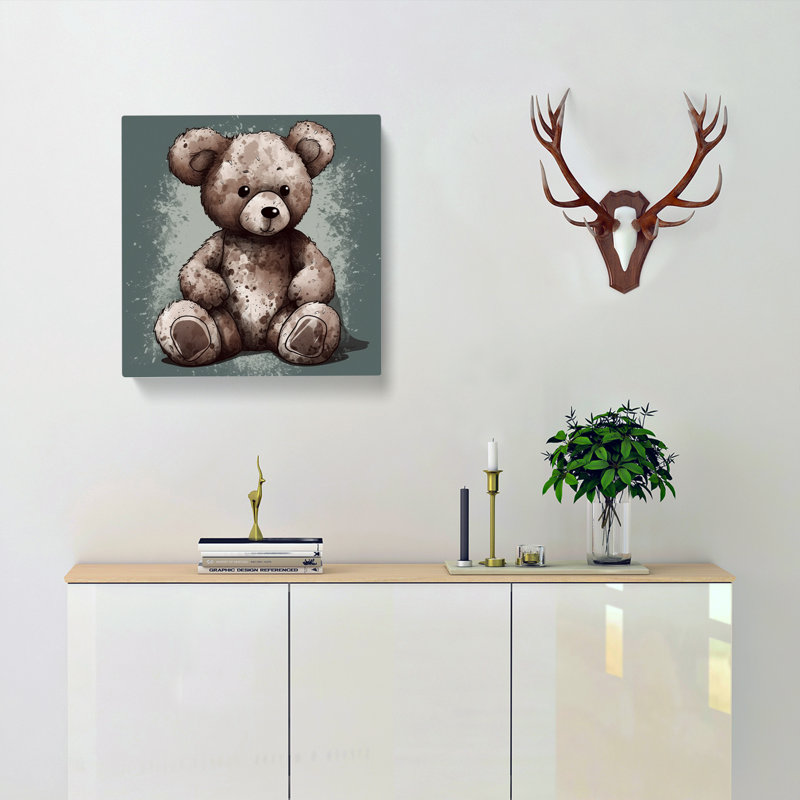 Teddy Bear No.1 - Wrapped Canvas, 35cm H x 35cm W x 3cm D