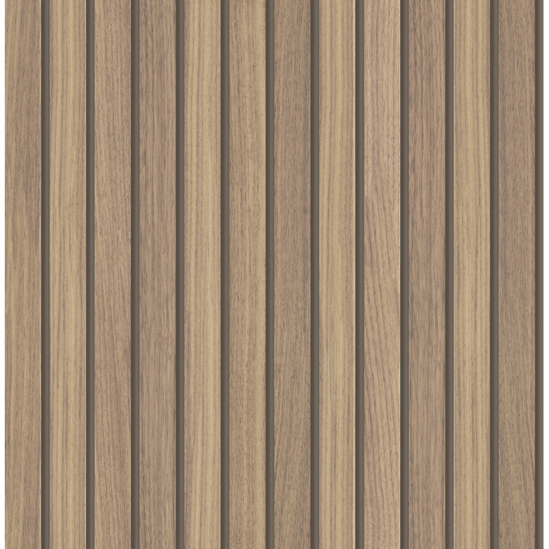 Fresco Natural Wooden Slats Panelled Wallpaper