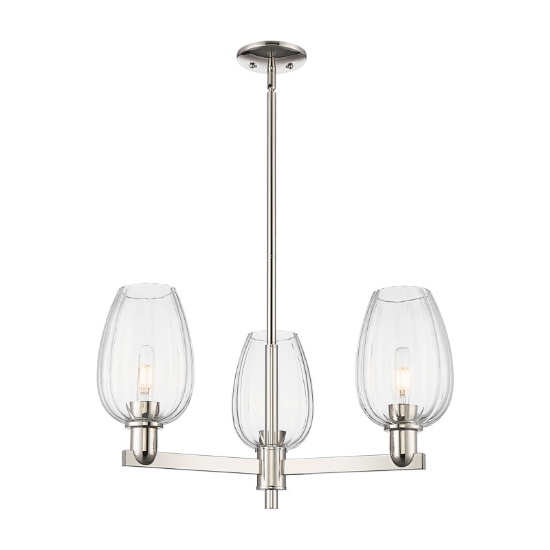 Hailsham - Lustre suspendu 3 lumières, Chrome poli, Clair, Trois lumières
