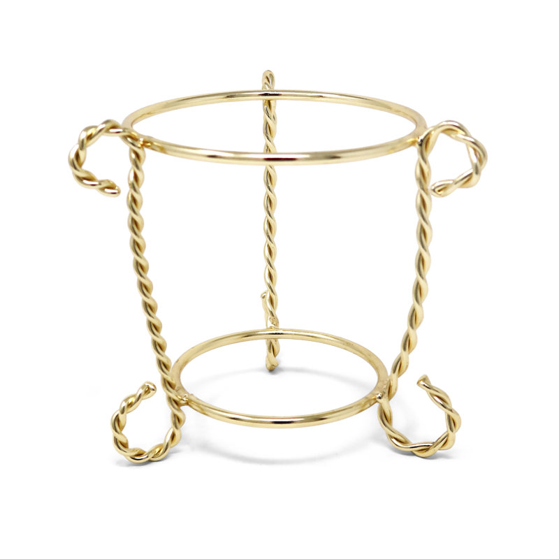 Glass Candle Holder On Gold Brass Stand