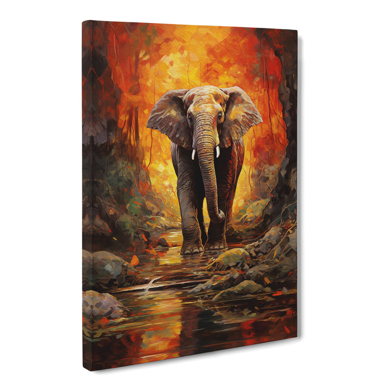 Elephant Expressionism - Wrapped Canvas, 60cm H x 40cm W x 3cm D