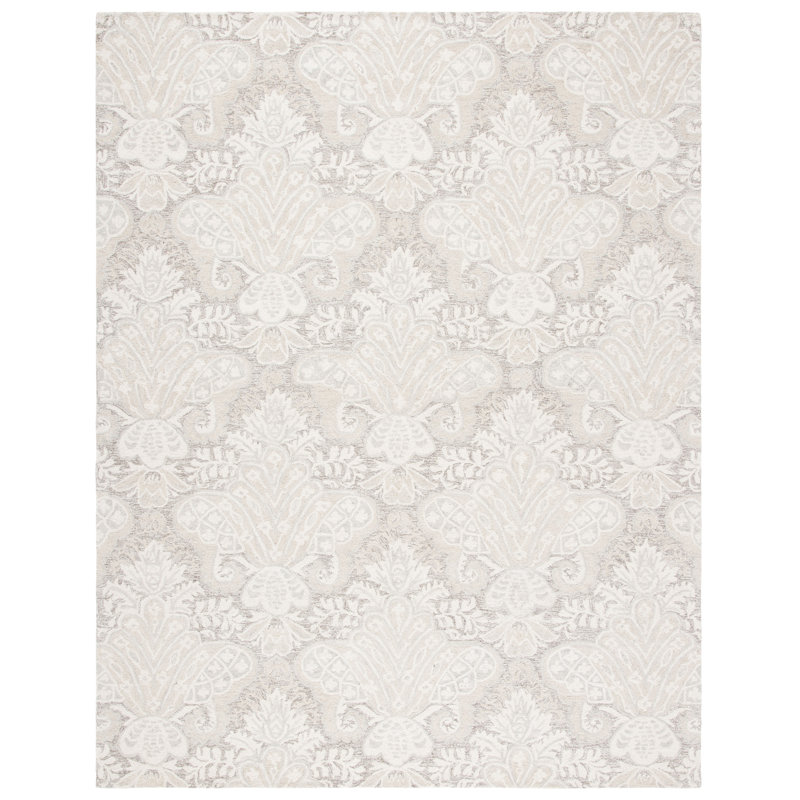 Hively Hand Tufted Wool And Cotton With Latex Ikat Rug, Rectangle 10' x 14'