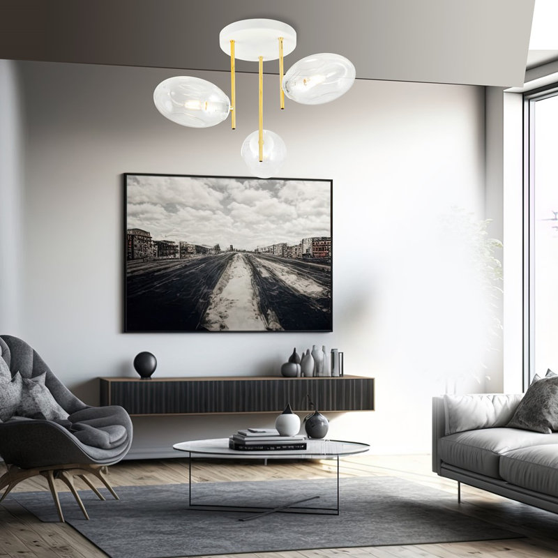 Maleya 3 - Light Unique/Statement Chandelier, Transparent