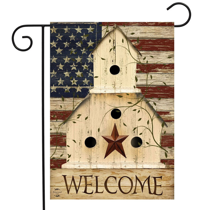 Drapeau de jardin patriotique Americana Welcome