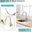 Robinet de lavabo à poignée simple en nickel brossé, rétractable pour la cuisine et la salle de bain, robinet de remplissage en céramique de conception classique en nickel avec douchette, style moderne et