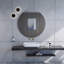 Miroir de salle de bain 70 cm, miroir rond, panneau blanc mat