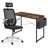 Desk and Chair Rotable Chair with Wheels Retro Style Table with Storage-1657123569