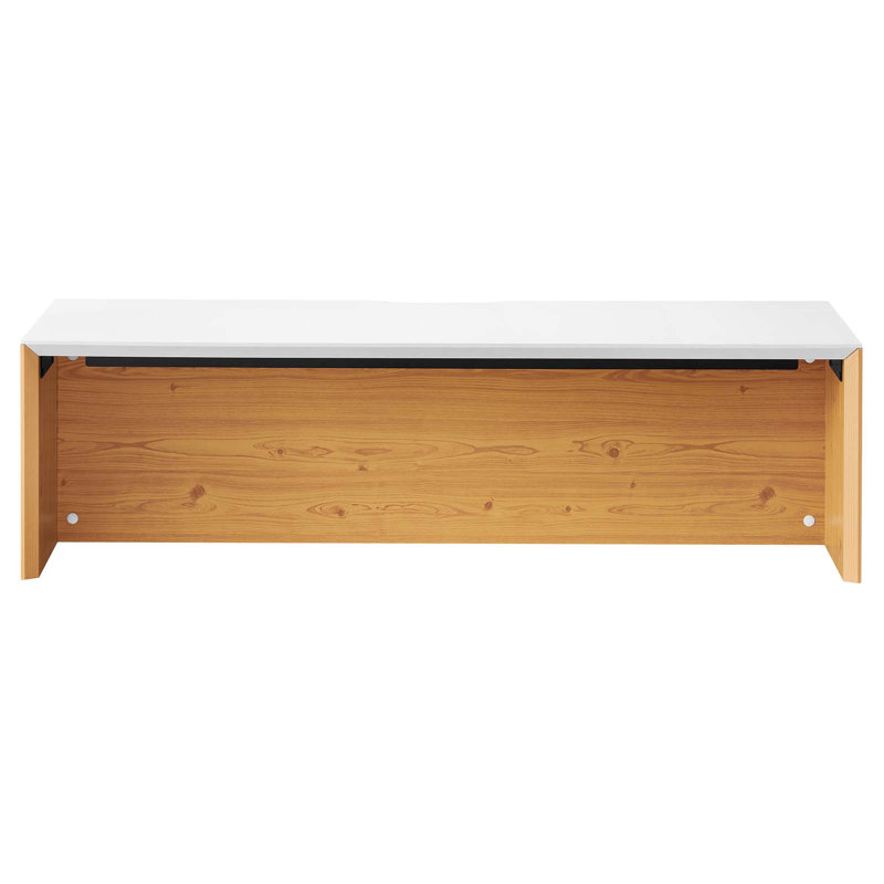 Modway Kinetic Wall-Mount Office Desk, 18" H x 49" W x 18" D, White/Natural