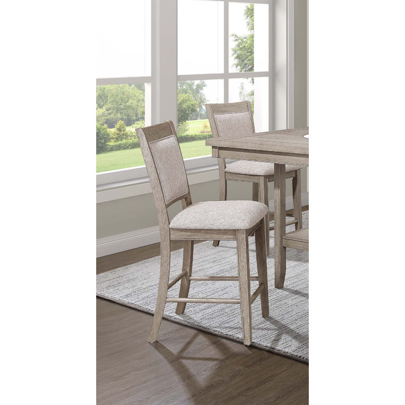 Tabouret de bar 2 pièces Farmhouse Style, Beige, Beige gris
