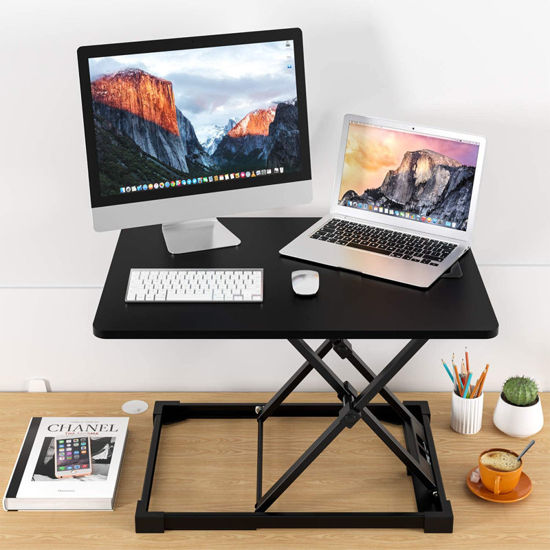 Adjustable Height Plastic / Acrylic Iron Standing Desk Converter
