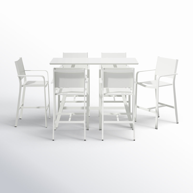 Sunset Outdoor 7 - Piece Bar Height Dining Set with Cushions