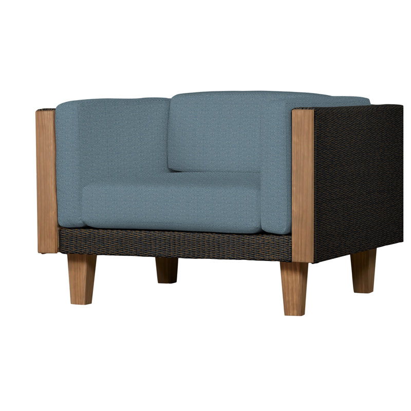 Catalina Outdoor Teak Lounge Chair, Mink, Rollo Linen