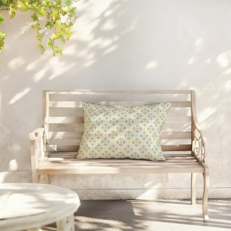 Coussin lombaire d'extérieur Eden Floral, Ivoire ivoire