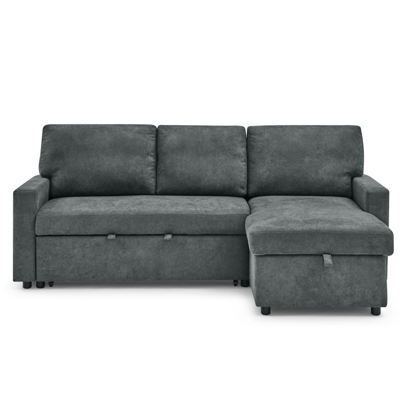 Arnel 80.5" Wide Microfiber/Microsuede Right Hand Facing Sleeper Sofa & Chaise