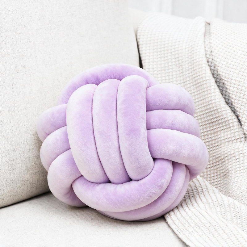 Boule de coussin mauve, coussin décoratif rond 11 pouces pour canapé, Lilas