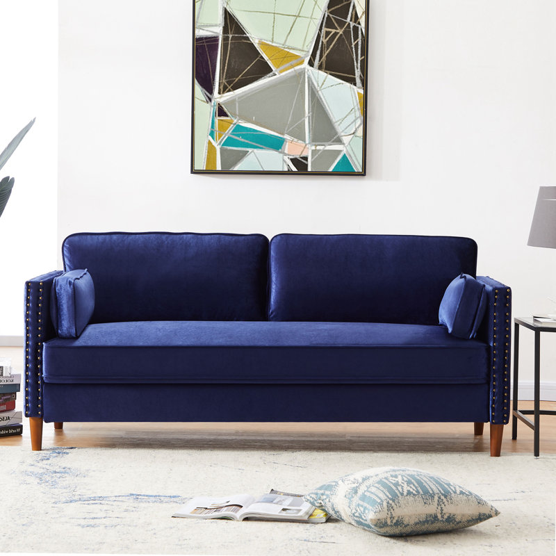 Epps 73.2'' Velvet Sofa, Blue