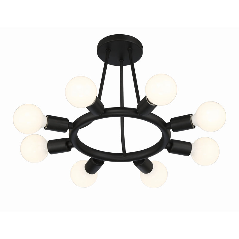 Plafonnier noir 8 lumières Riane