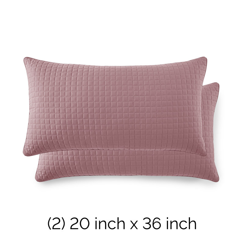Taies d'oreiller matelassées Vilano de Southshore Fine Linens, en microfibre doublement brossée, à coutures carrées et bords passepoilés, lot de 2, 51 x 91 cm, lavande