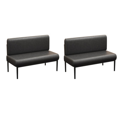 Banc rembourré en similicuir de style industriel