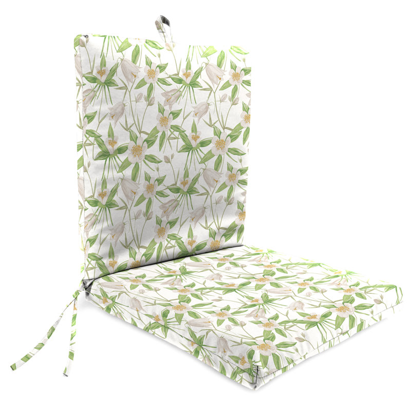 21" x 44" Outdoor Chair Cushion with Ties and Loop, Alleah Chutney