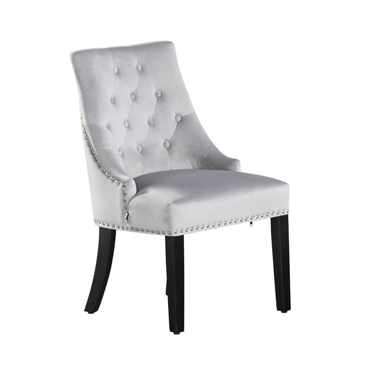 Scott Upholstered Dining Chair, Light Grey, 6