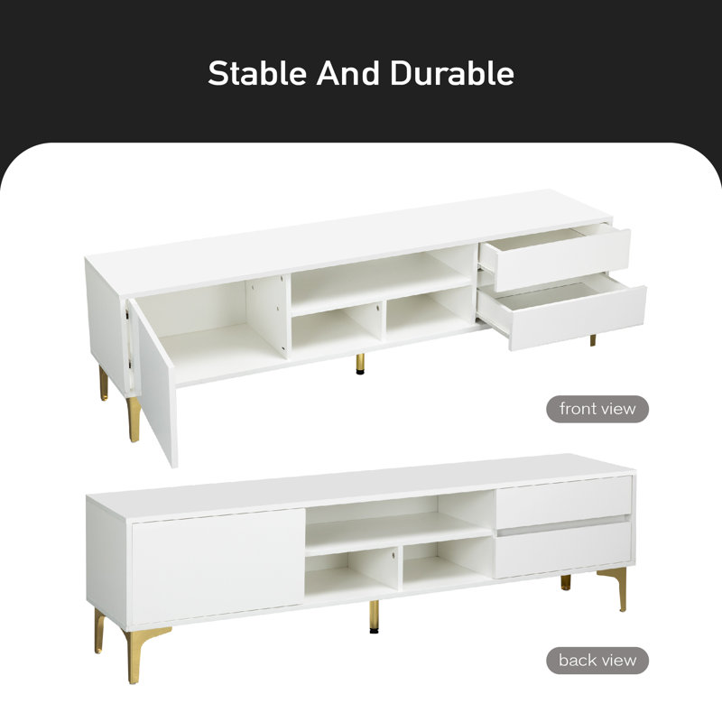 Crédence de rangement l 62,99 po Tyshun, Blanc