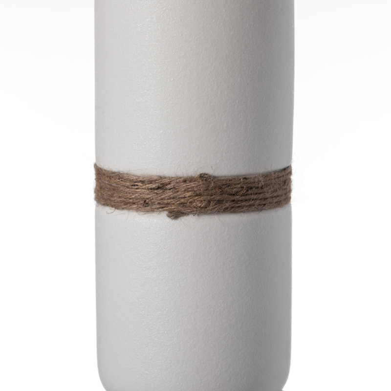 Vase de table en céramique Bequette, H 11 po x l 3,5 po x P 3,5 po, Blanc