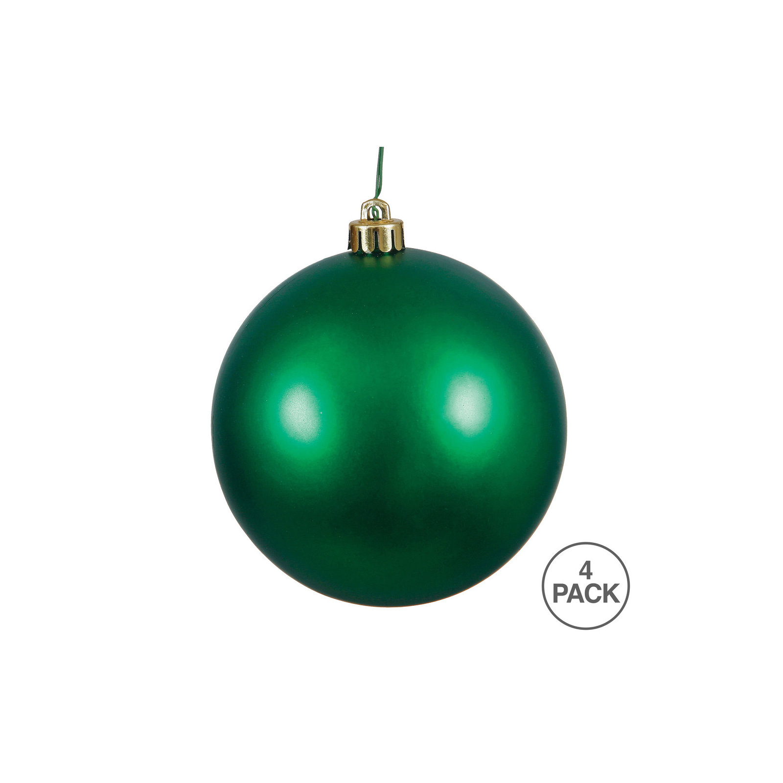Christmas Ball Ornament, 4.75" H x 4.75" W x 4.75" D, Matte Emerald