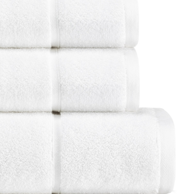Lux 6 Piece 100% Cotton Towel Set, White