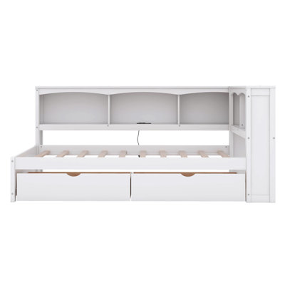 Joeanna Twin Size Daybed With Two Drawers, Cabinets And USB Ports