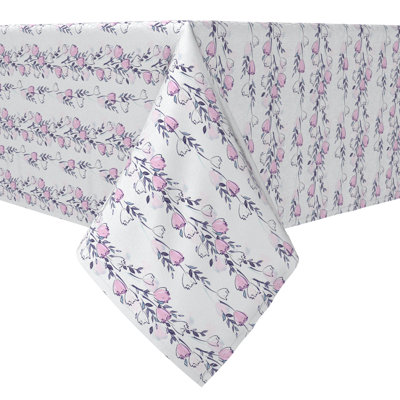 Square Floral Cotton Twill Tablecloth