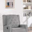 Fauteuil inclinable et oscillant inclinable contemporain en polyester gris foncé | Mouvement manuel | Dossier à oreilles capitonné | Gris foncé | 1 pièce incluse-330443319