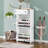 Free Standing Shoe Rack With 2 Flip Drawers And Adjustable Panel, Wood Grain Pattern Top Cabinet, Functional Entryway Organizer-2015928989