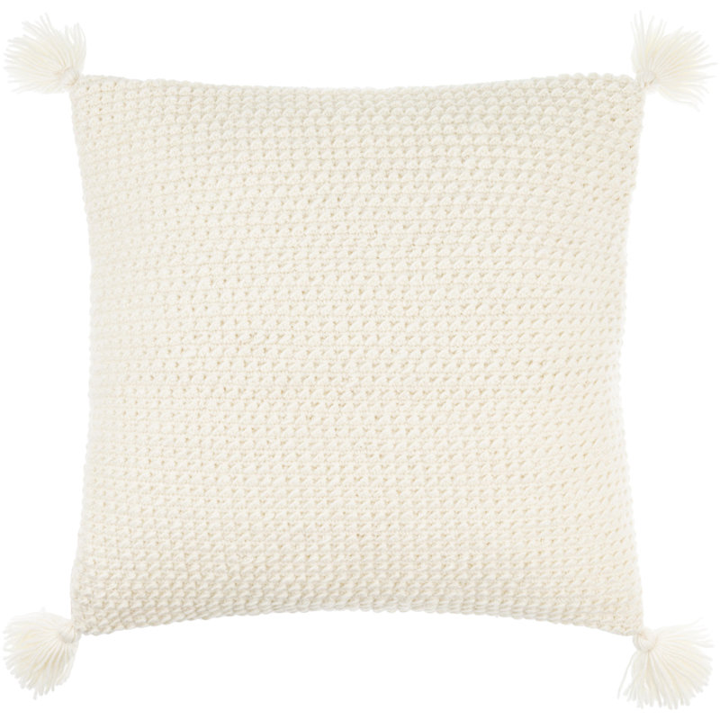 Makrome Wool Blend Reversible Throw Pillow, 18"H x 18"W, Polyester, Green