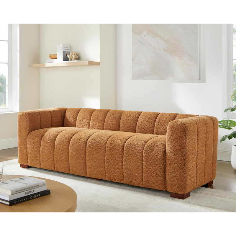  Canapé rembourré 82 po Taryll, Polyester blanc