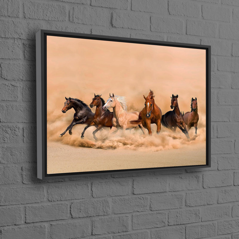 Personalized Horse Lover 3D Canvas Print Wall Decor Featuring Running Horses Ideal for Loft Spaces and as a Gift