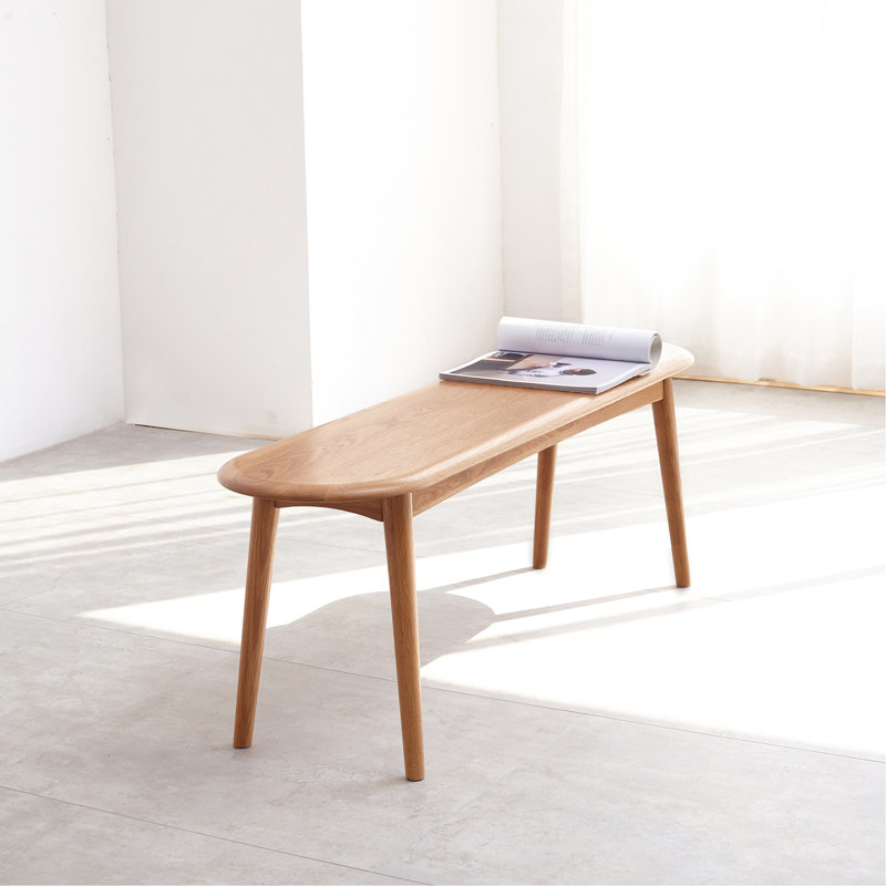 Banc en bois de chêne massif pour l'intérieur de la maison - Demi-rond, solide, polyvalent, décor naturel, ajoute du style