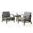 Polett Teak Outdoor Two-person Patio Set With Cushions And Side Table-140090767-140090760